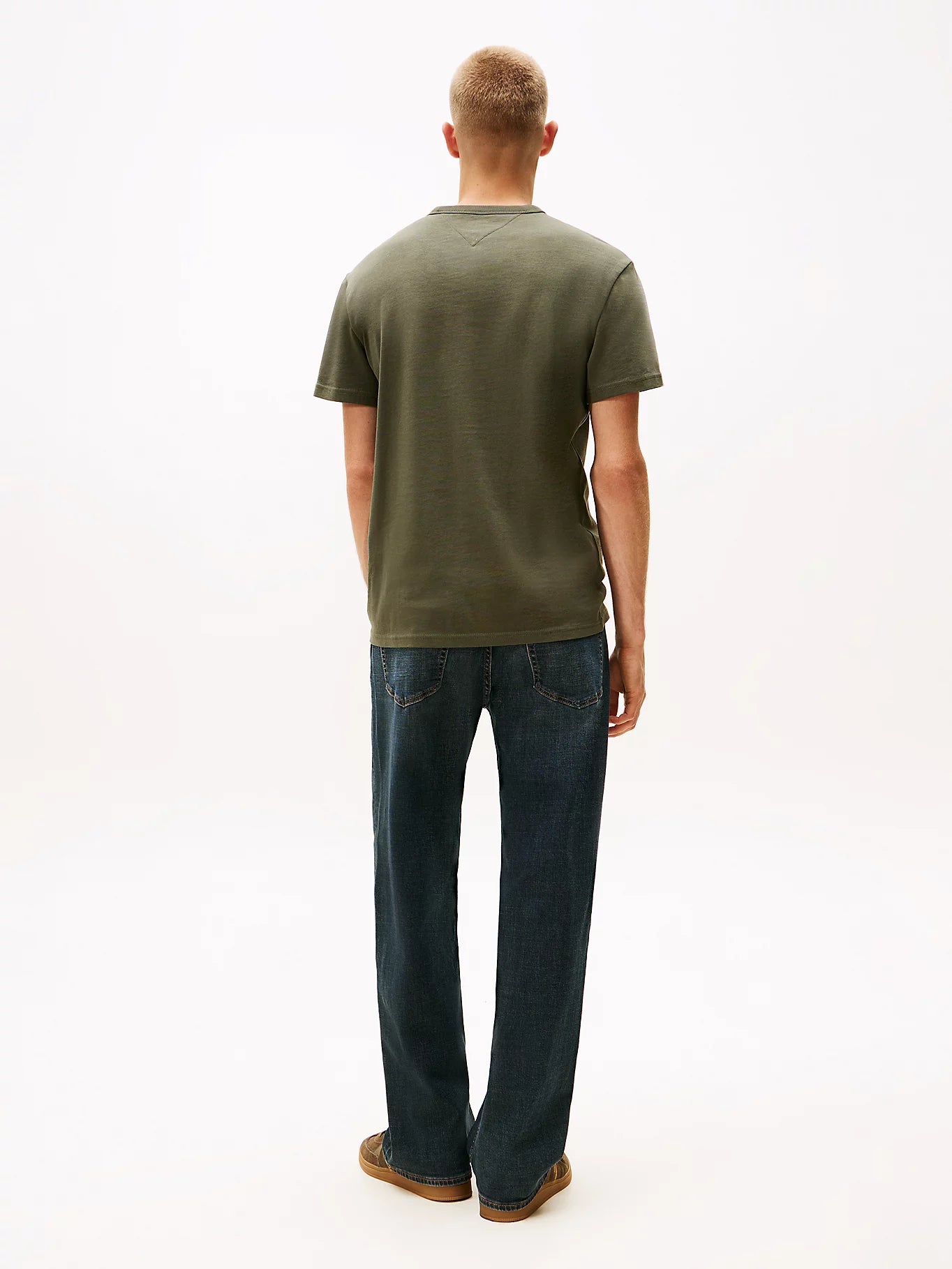 Tonal Tommy Badge Crew Neck T-Shirt - Pewter Green Tonal