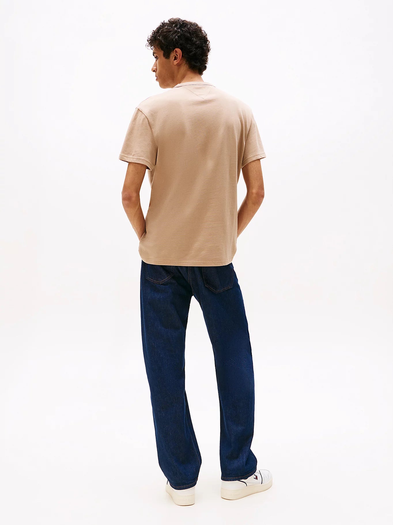 Tonal Tommy Badge Crew Neck T-Shirt - Costal Taupe