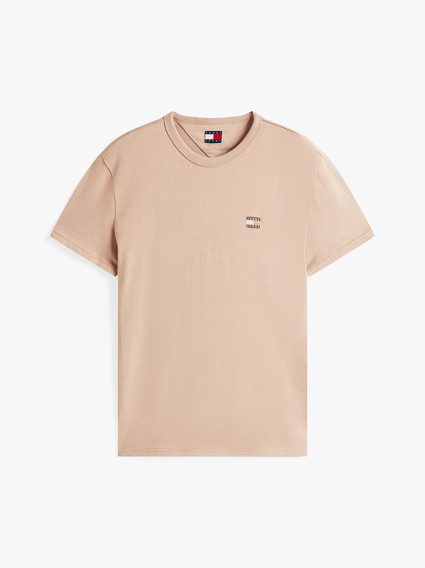 Tonal Tommy Badge Crew Neck T-Shirt - Costal Taupe