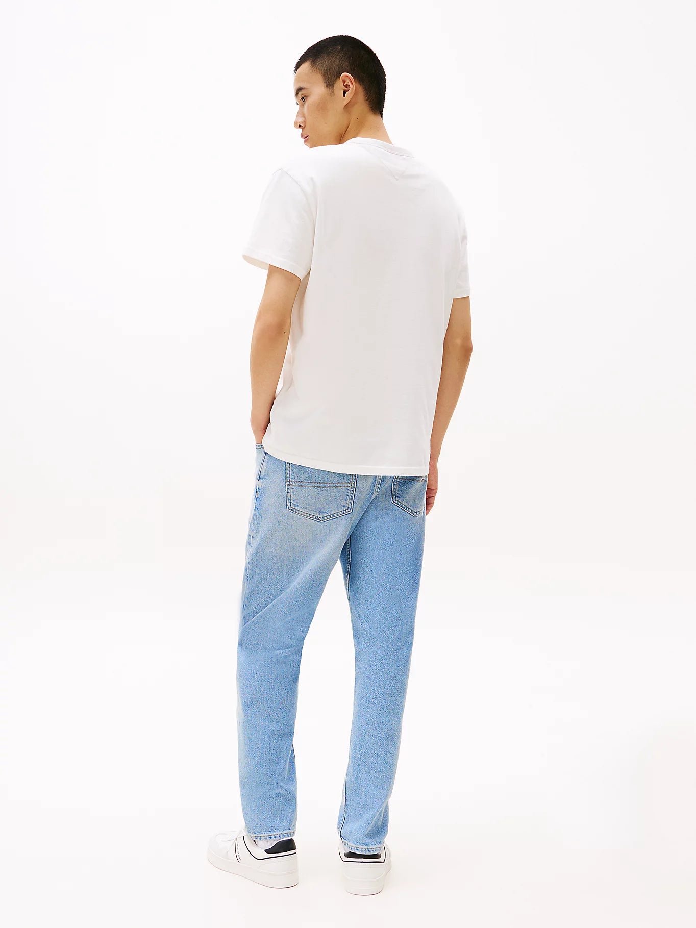 Tonal Tommy Badge Crew Neck T-Shirt - Ecru
