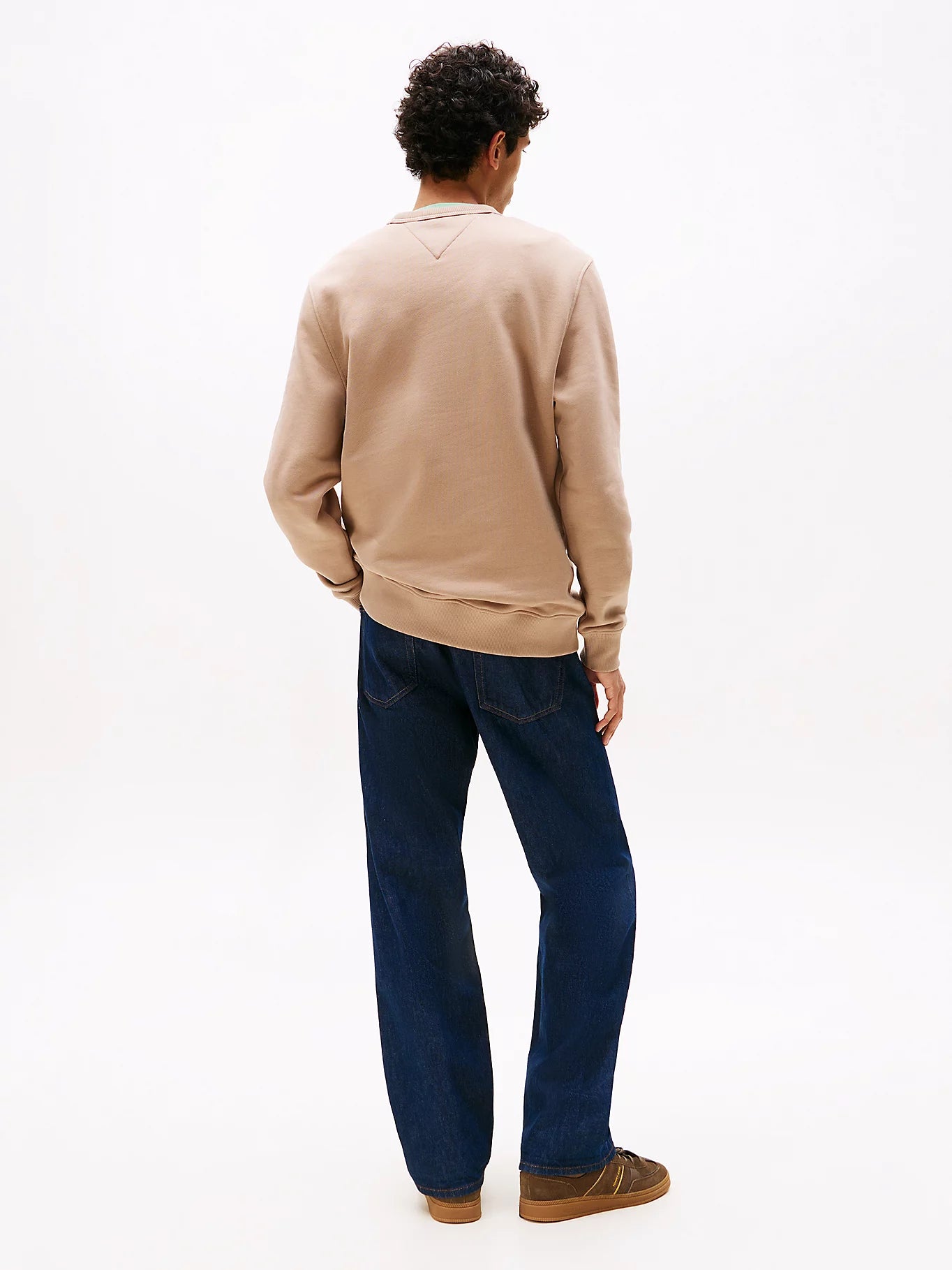 Tonal Tommy Badge Crew Neck Sweatshirt - Costal Taupe Tonal