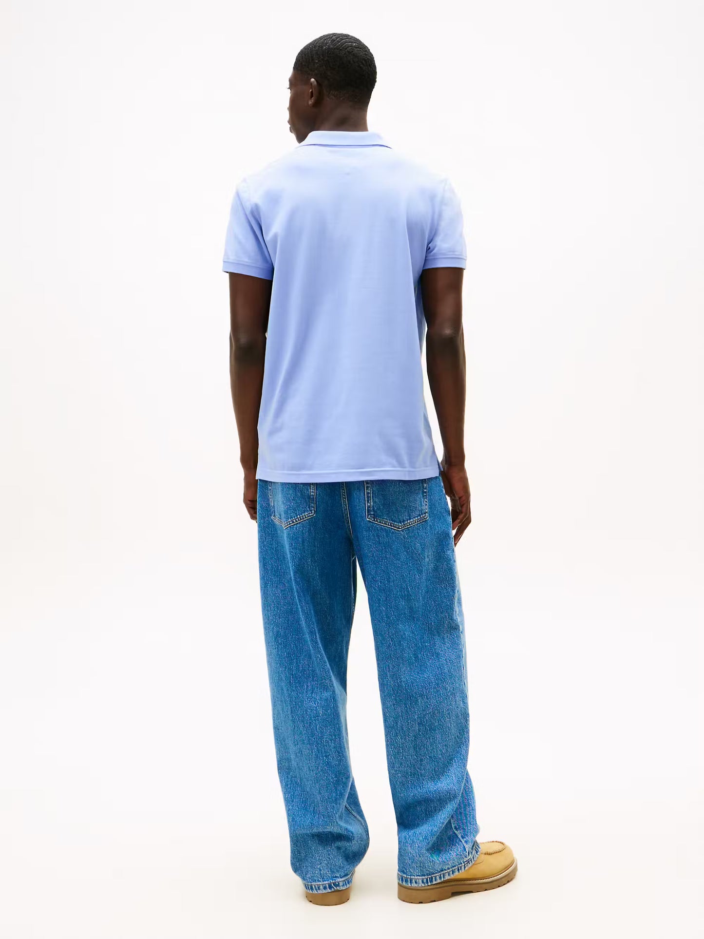 Flag Slim Placket Polo Shirt - Nordic Iris