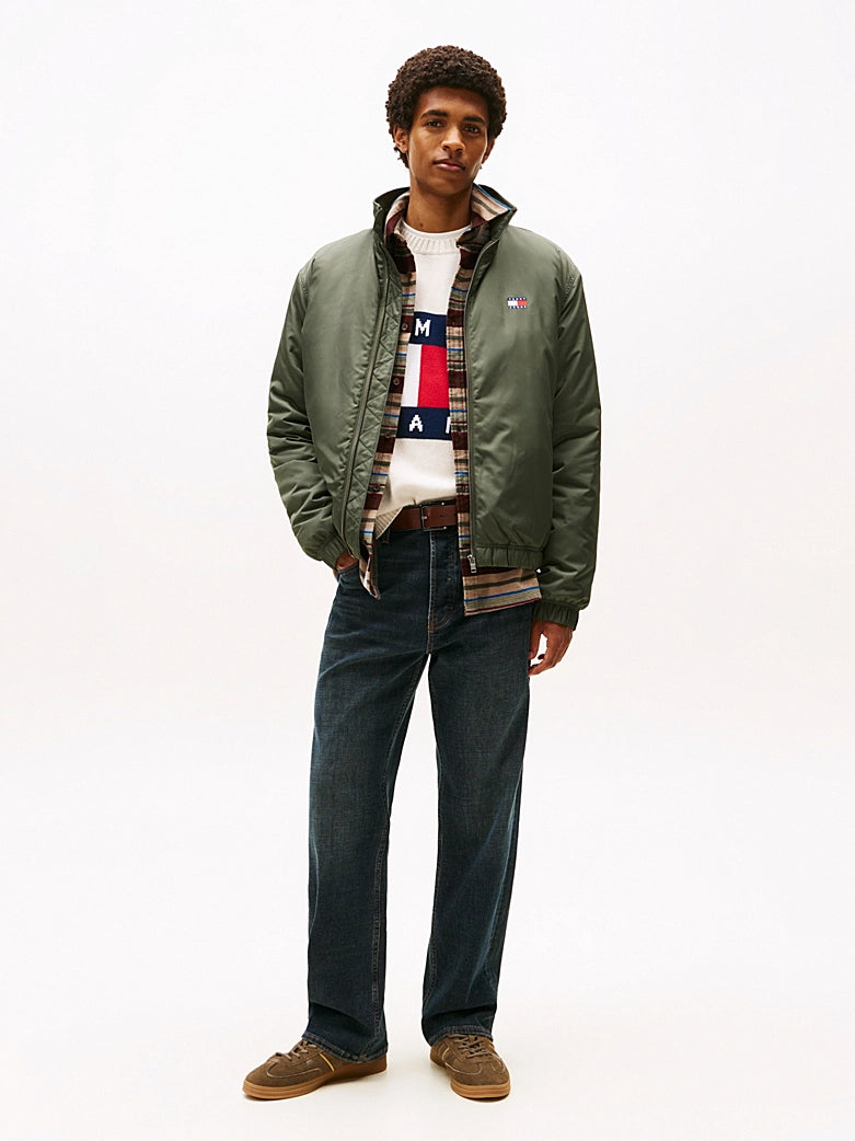 Water Repellent Relaxed Padded Jacket - Pewter Green