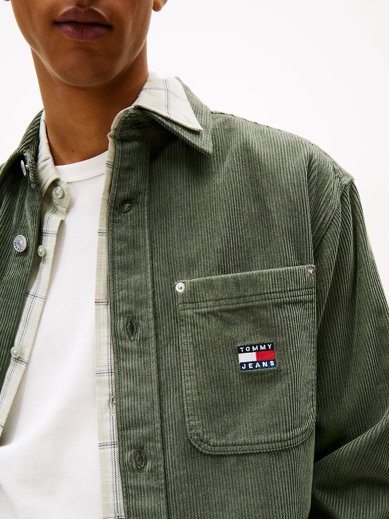 Logo Relaxed Fit Corduroy Shirt - Pewter Green
