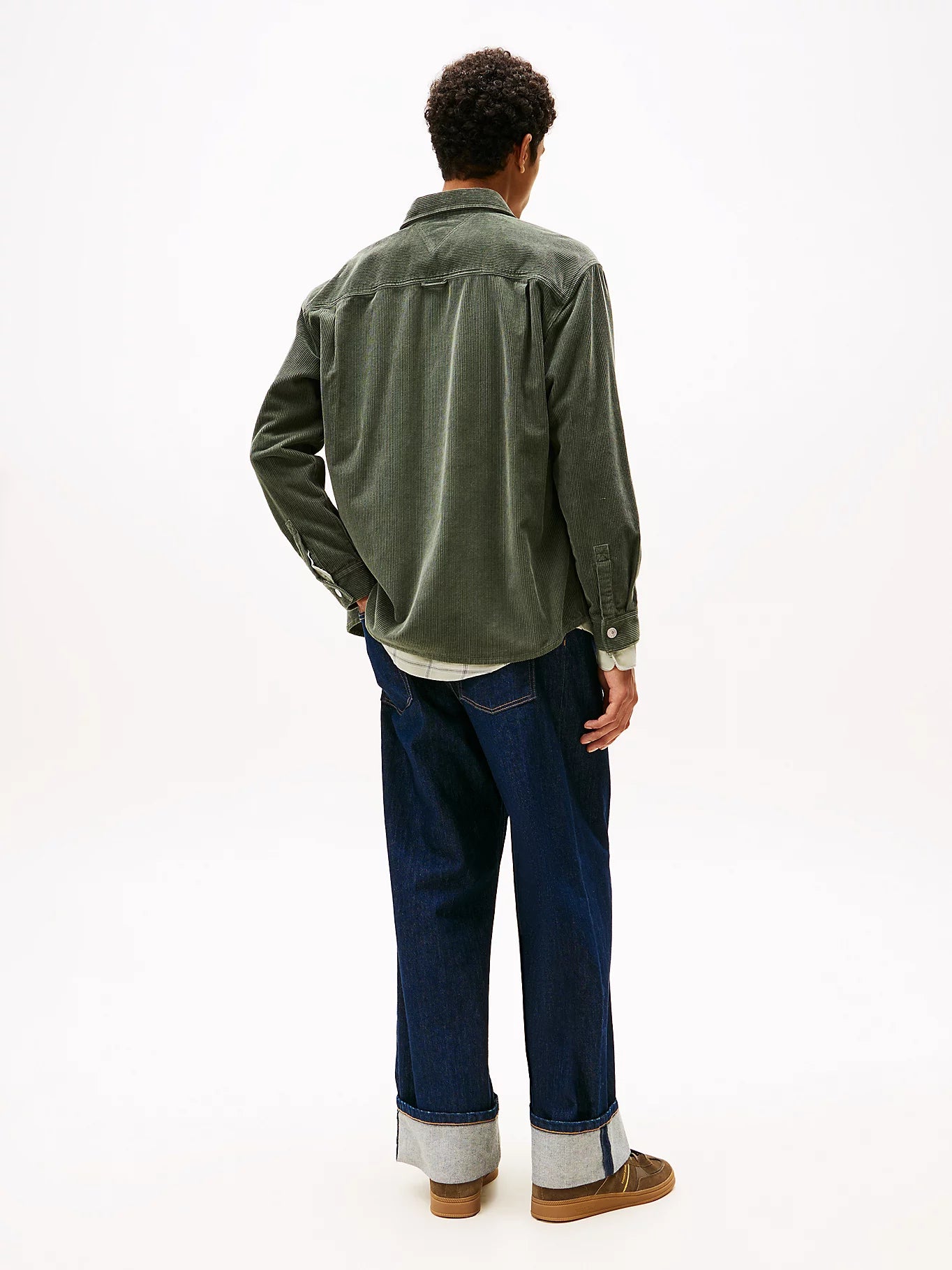 Logo Relaxed Fit Corduroy Shirt - Pewter Green