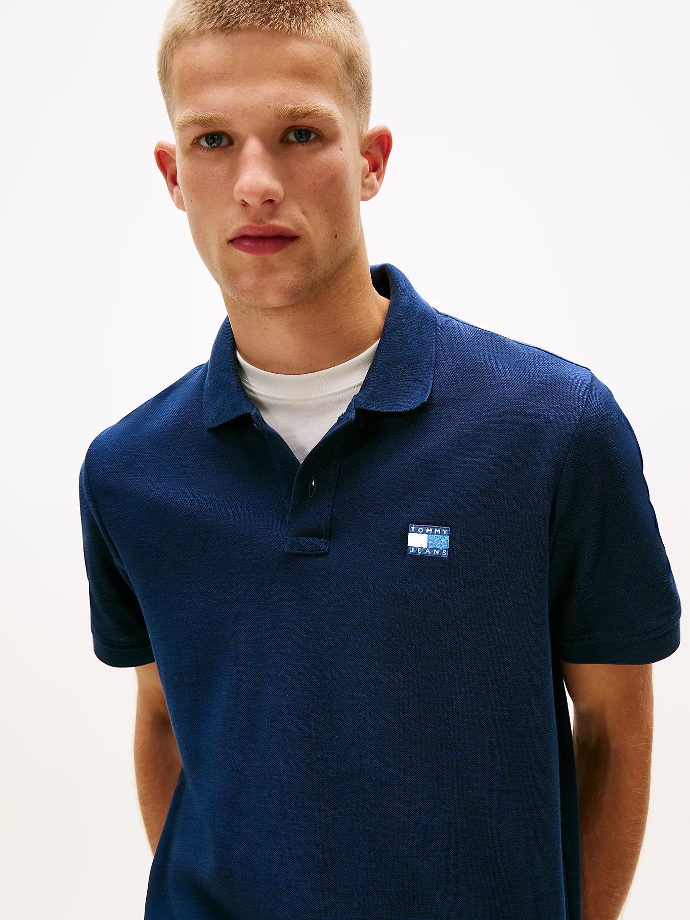 Tommy Badge Pique Polo Shirt - Dark Blue
