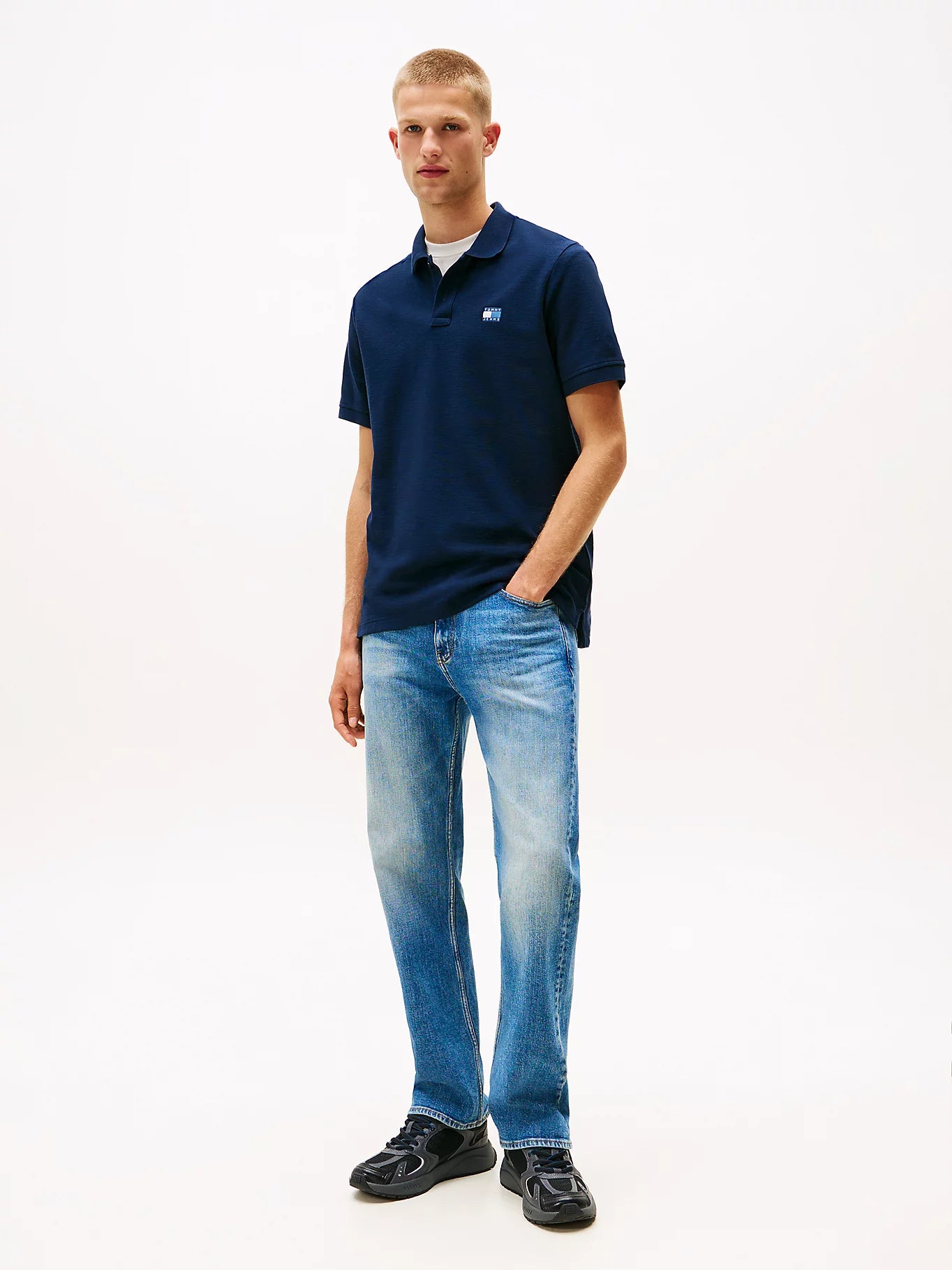 Tommy Badge Pique Polo Shirt - Dark Blue