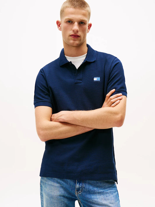 Tommy Badge Pique Polo Shirt - Dark Blue