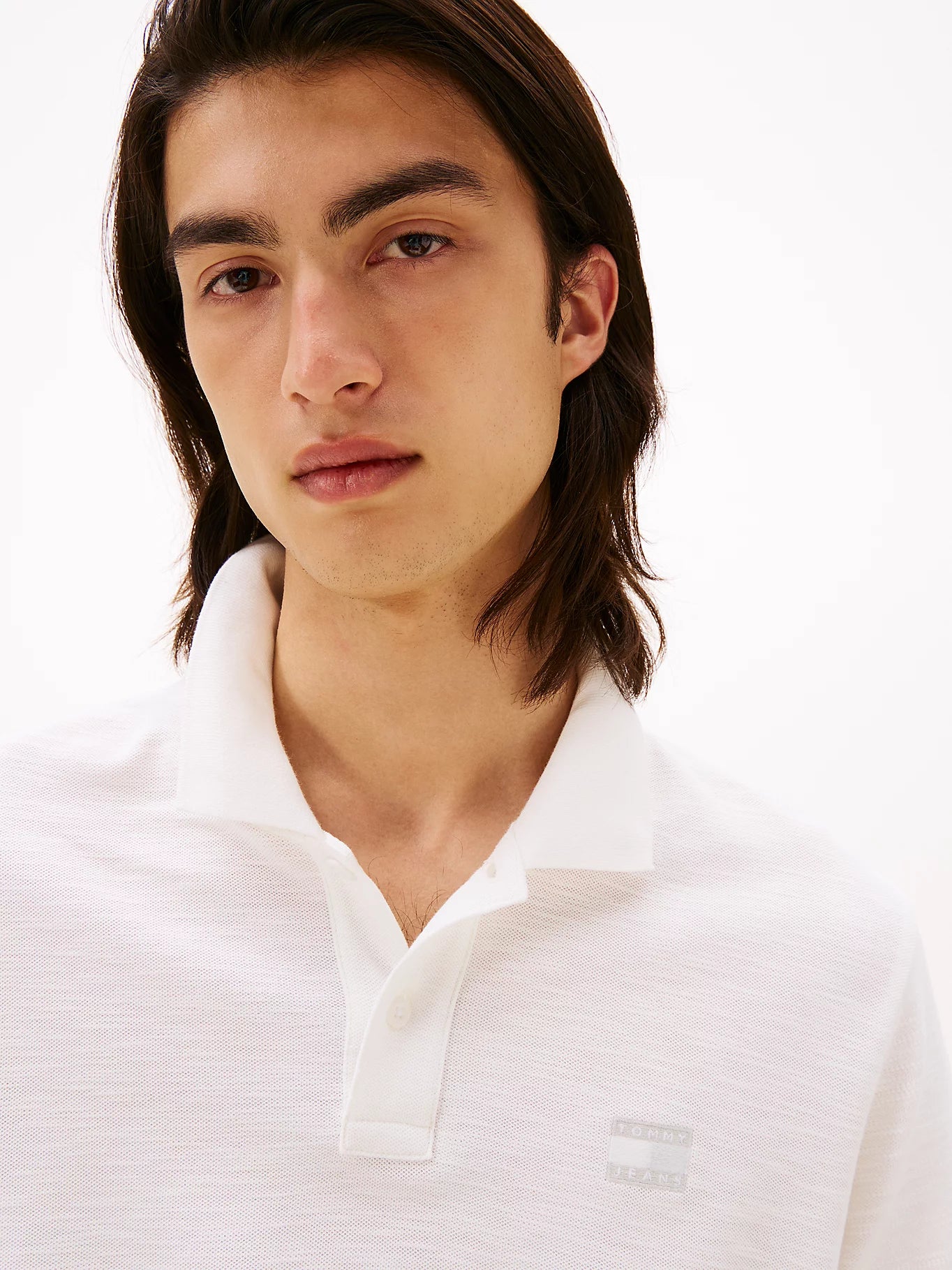 Tommy Badge Pique Polo Shirt - Ecru