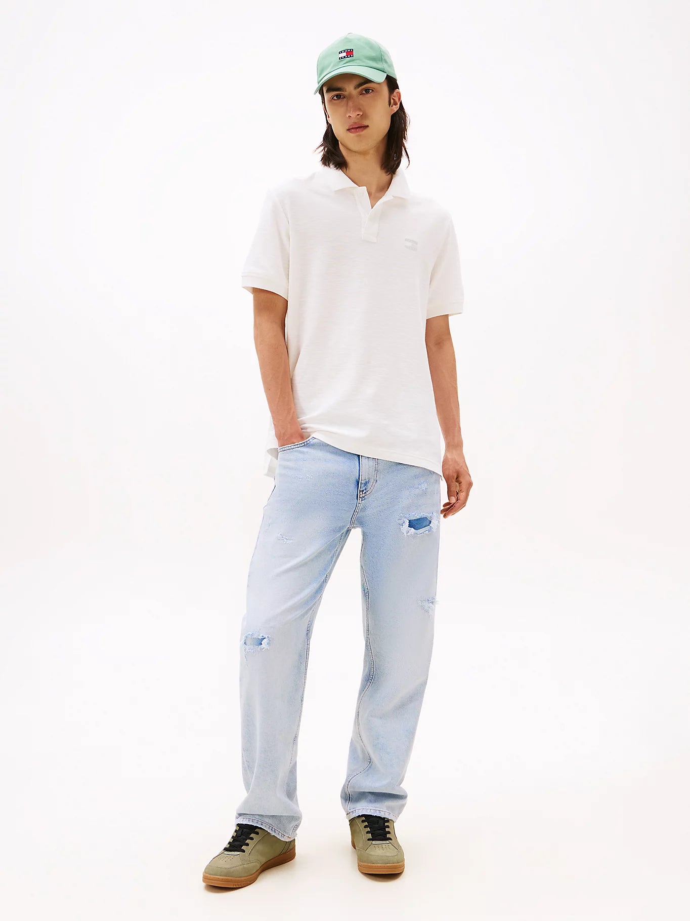 Tommy Badge Pique Polo Shirt - Ecru