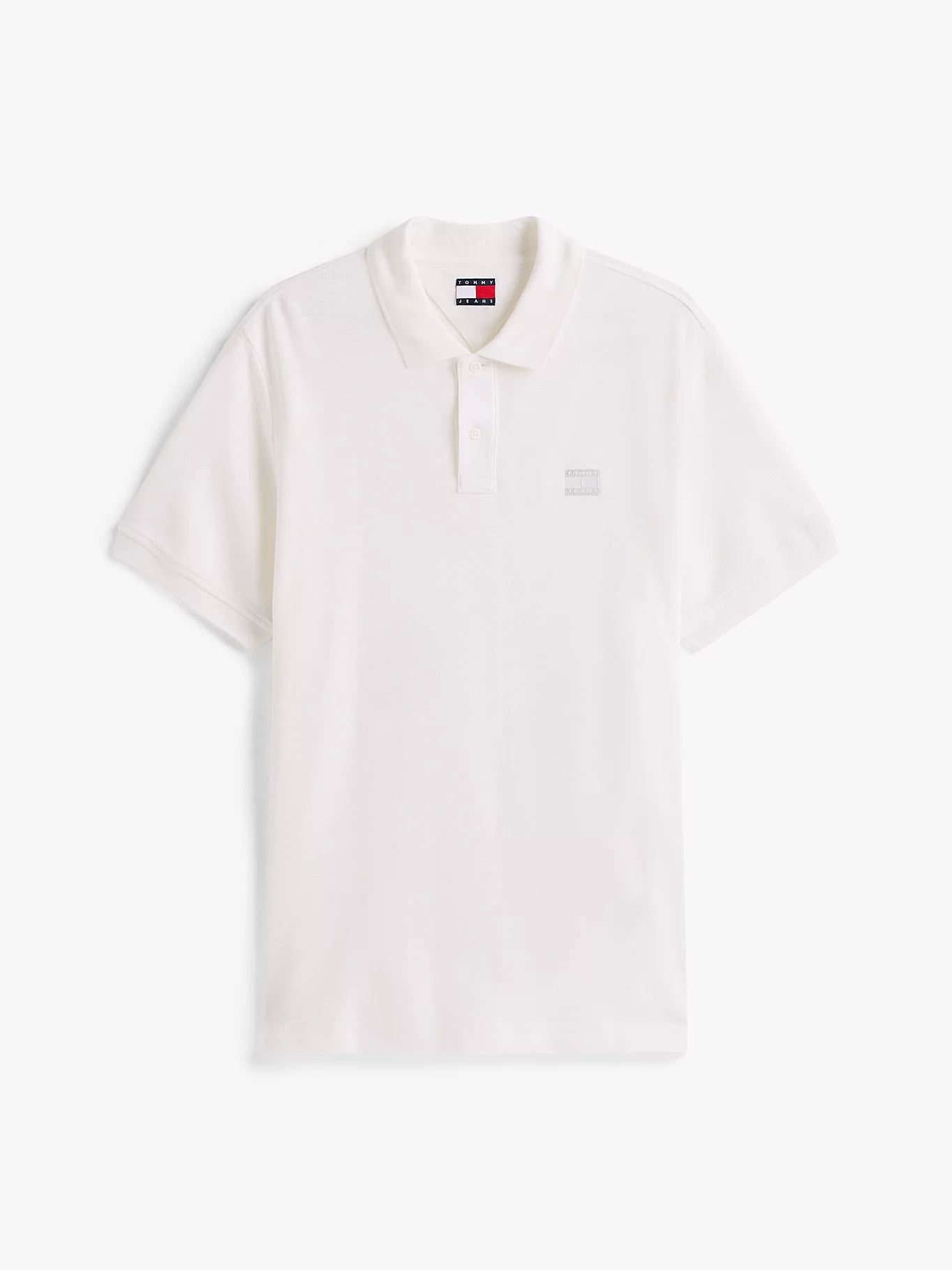Tommy Badge Pique Polo Shirt - Ecru
