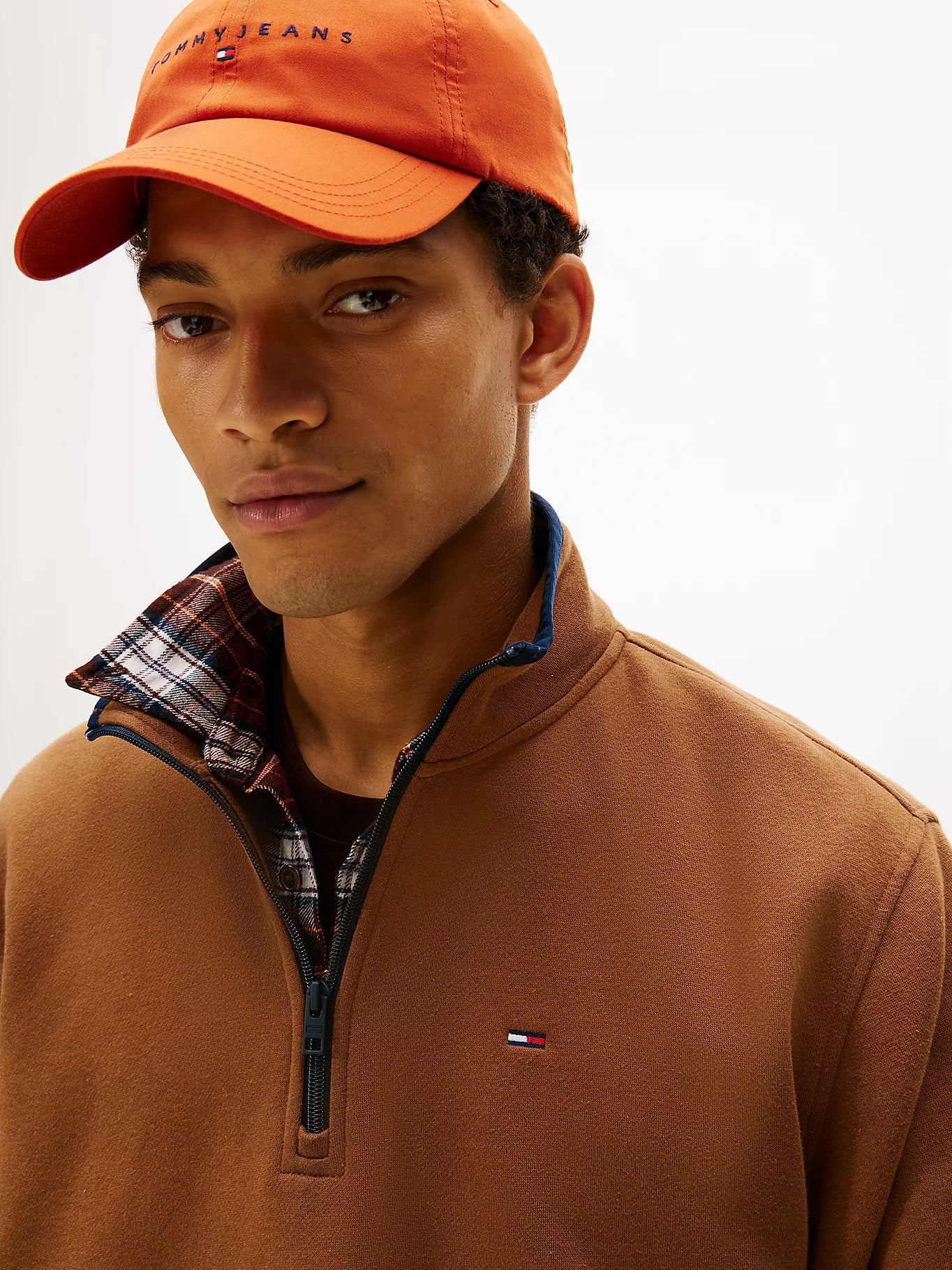 Tommy Flag Half-Zip Jumper - Pecan Nut