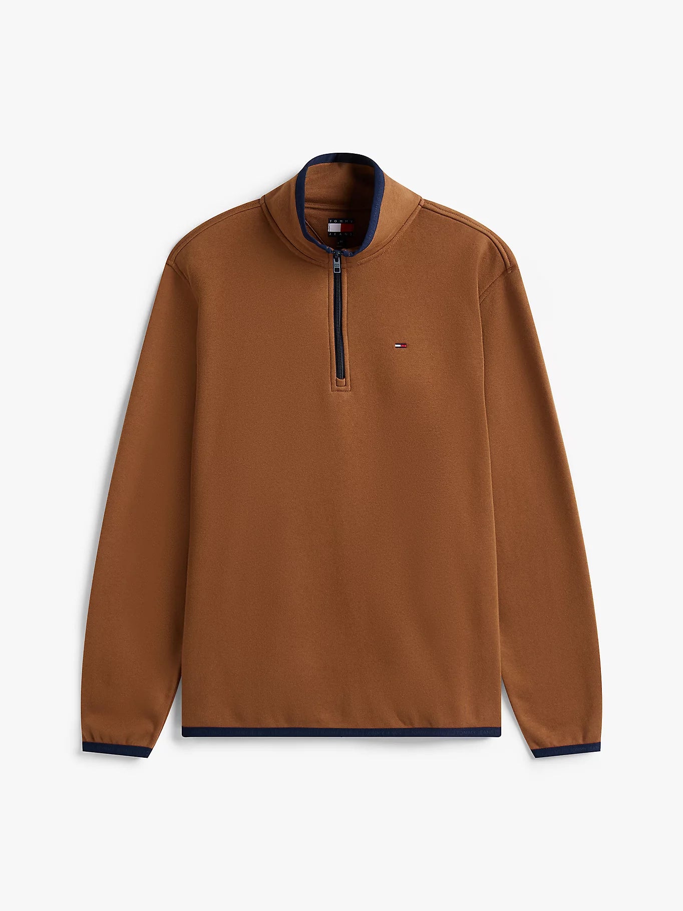Tommy Flag Half-Zip Jumper - Pecan Nut