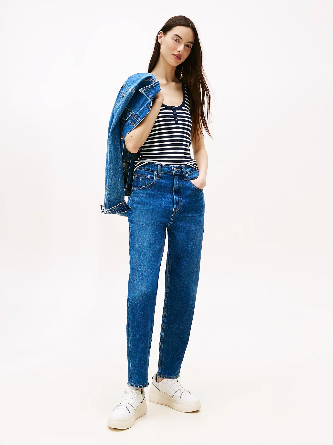 Mom Ultra High Rise Tapered Jeans - Denim Dark