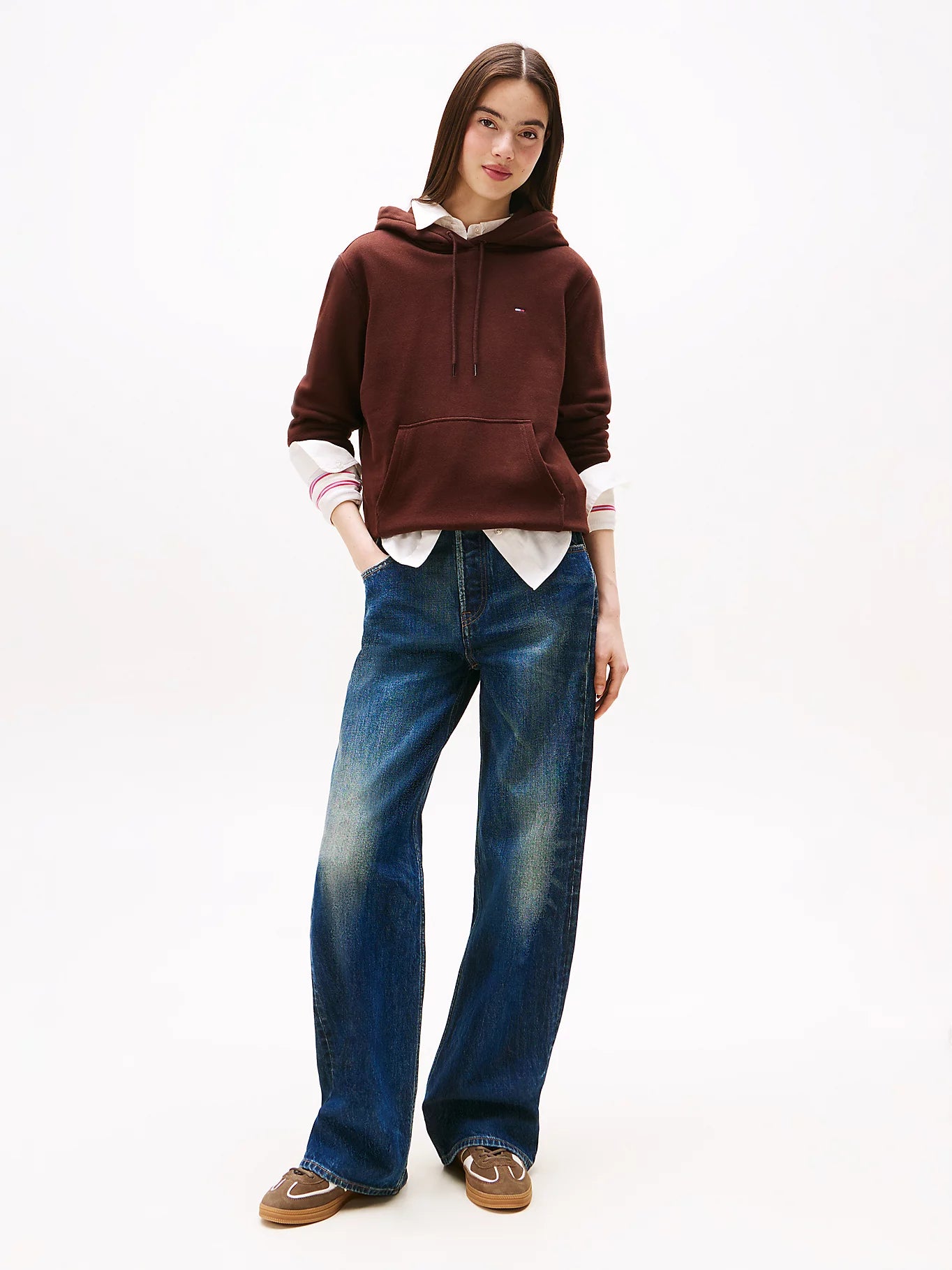 Flag Embroidery Drawstring Hoody