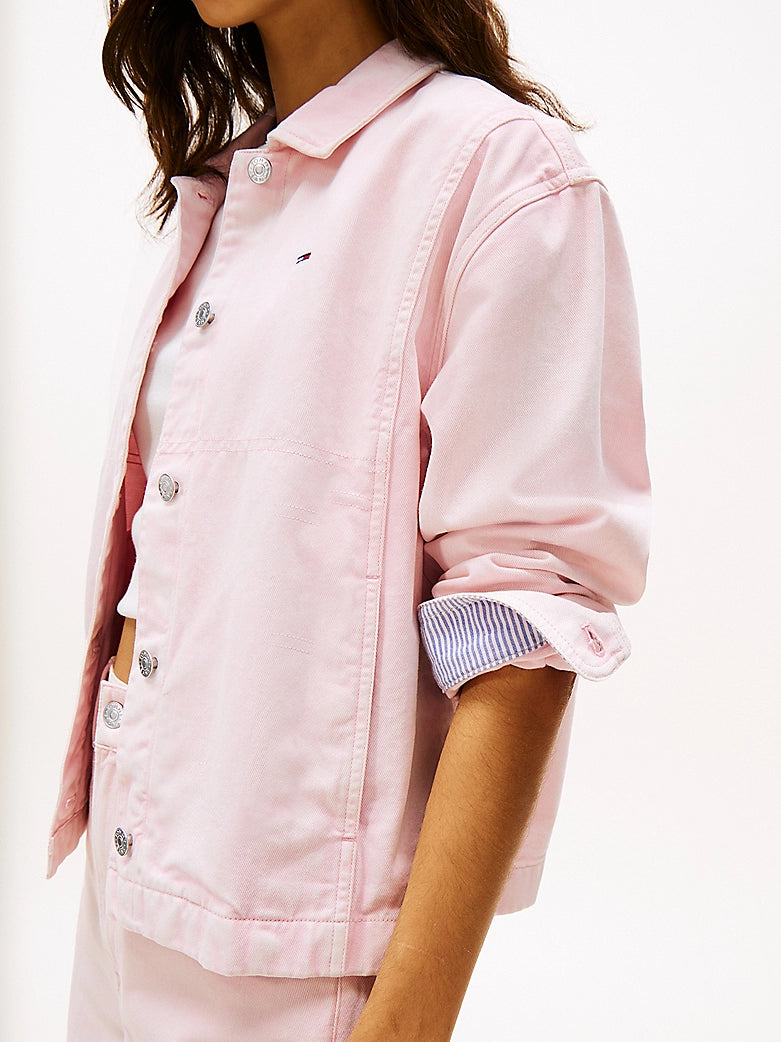 Garment Dyed Denim Jacket - Precious Pink