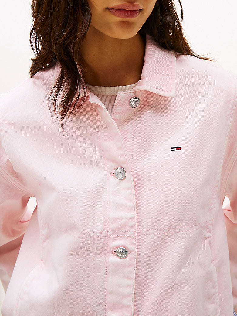 Garment Dyed Denim Jacket - Precious Pink