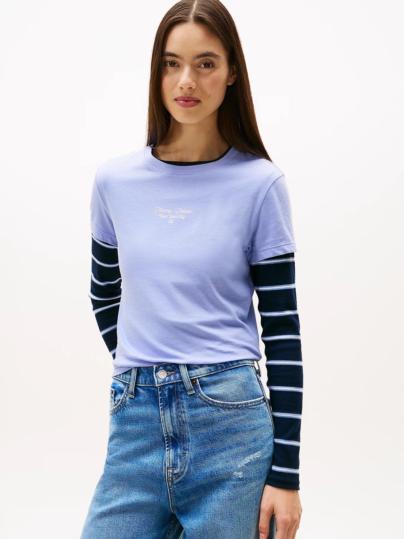 Logo Jersey Slim T-Shirt - Vintage Iris