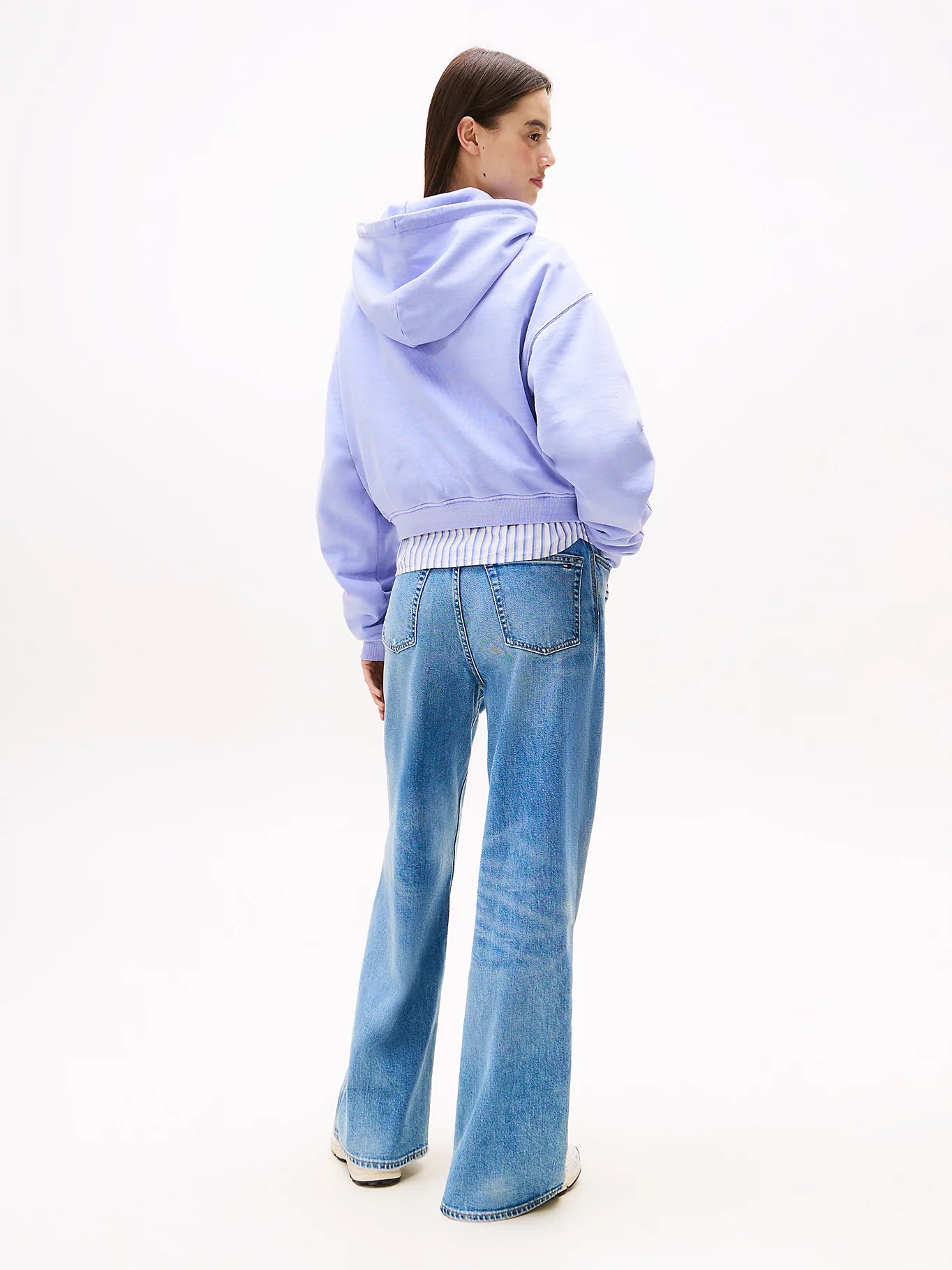 Varsity Appliqué Logo Boxy Hoody - Vintage Iris