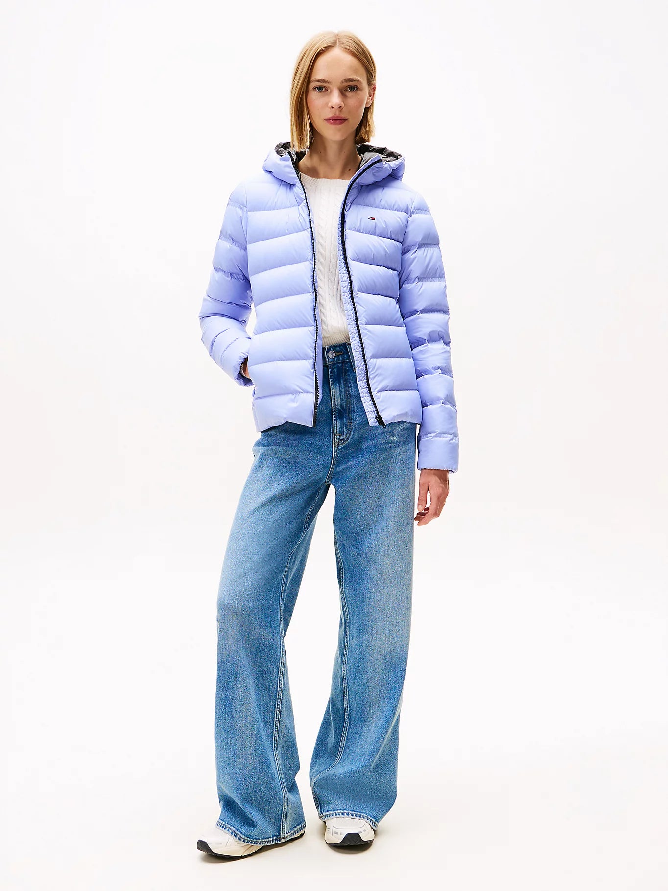 Hooded Down Puffer Jacket - Vintage Iris