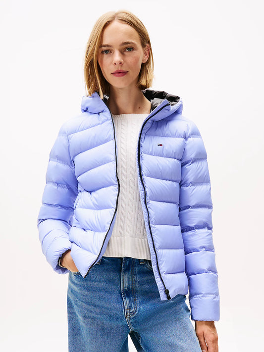 Hooded Down Puffer Jacket - Vintage Iris
