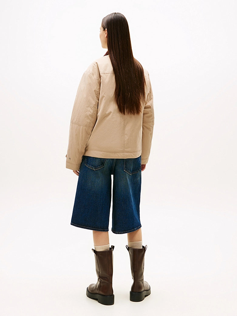 Tommy Badge Corduroy Collar Chore Jacket - Malted Milk