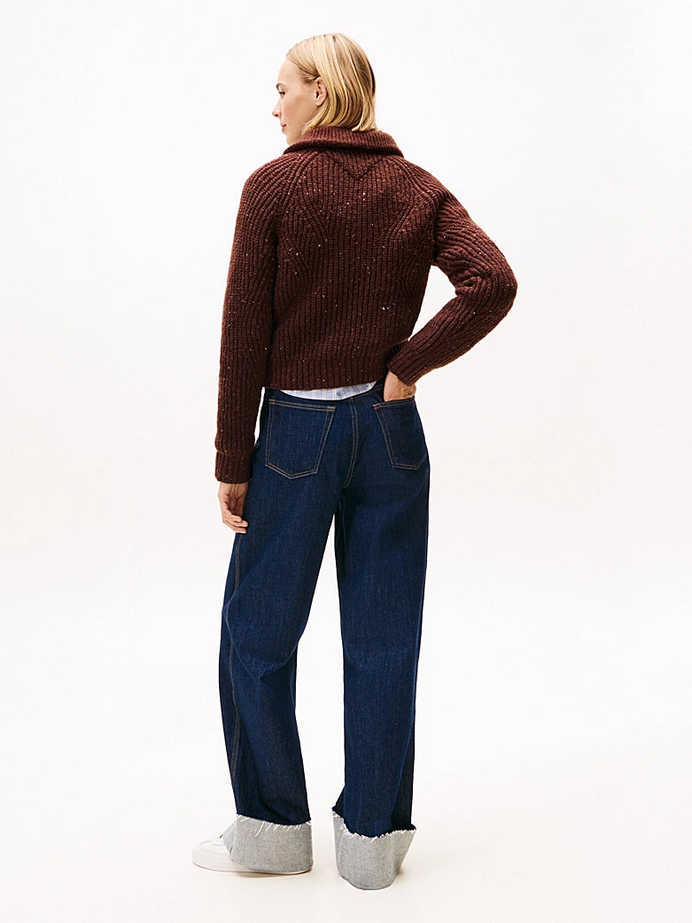 Logo Half-Zip Jumper With Wool - Rich Brown
