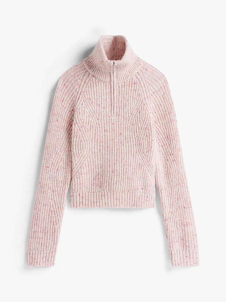 Logo Half-Zip Jumper With Wool - Ancient White