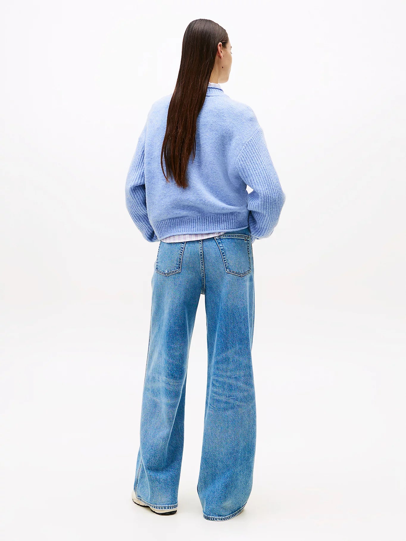 Tommy Flag Relaxed Mélange Jumper - Vintage Iris Heather