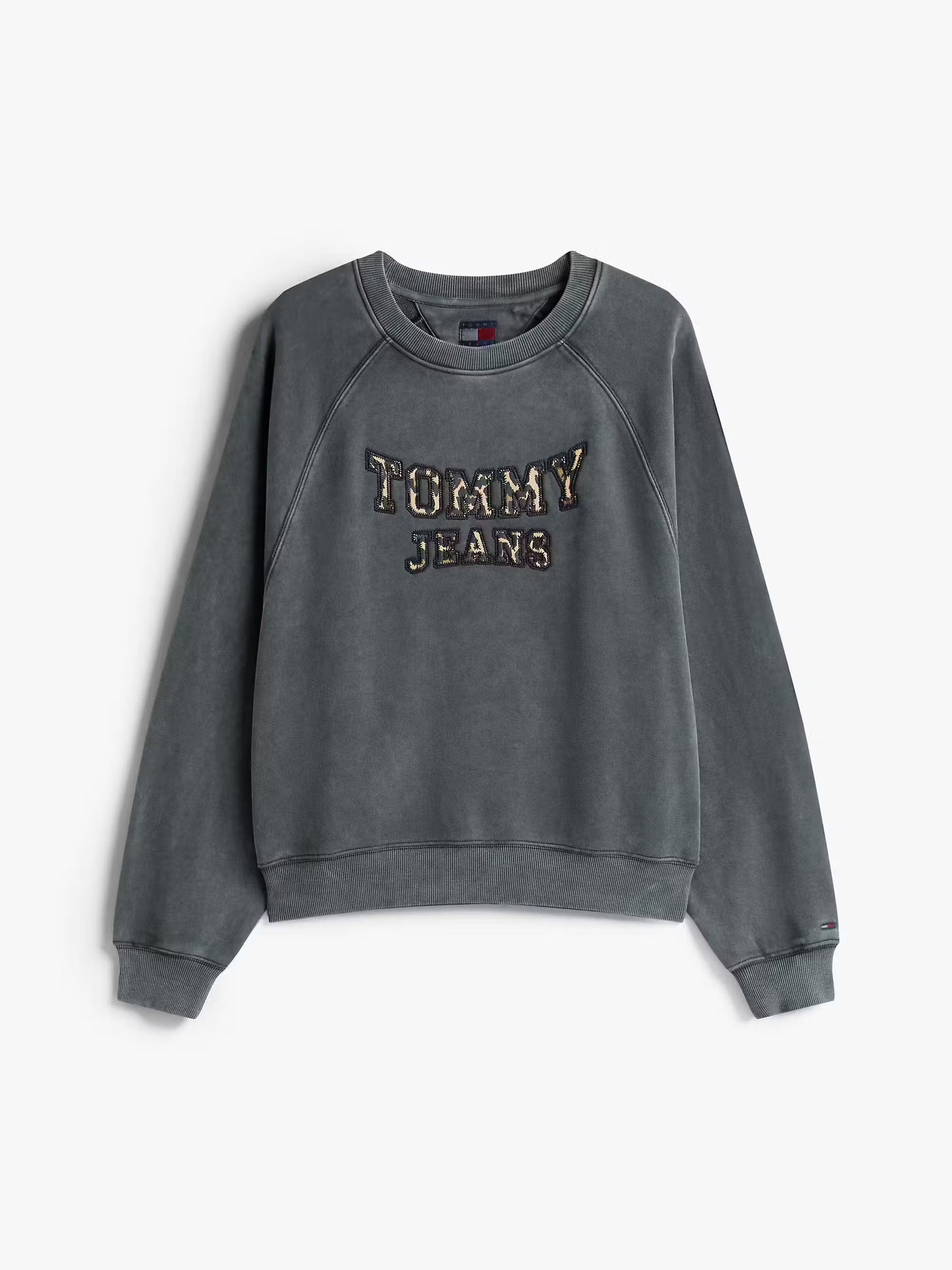 Varsity Applique Logo Boxy Sweatshirt - Charcoal