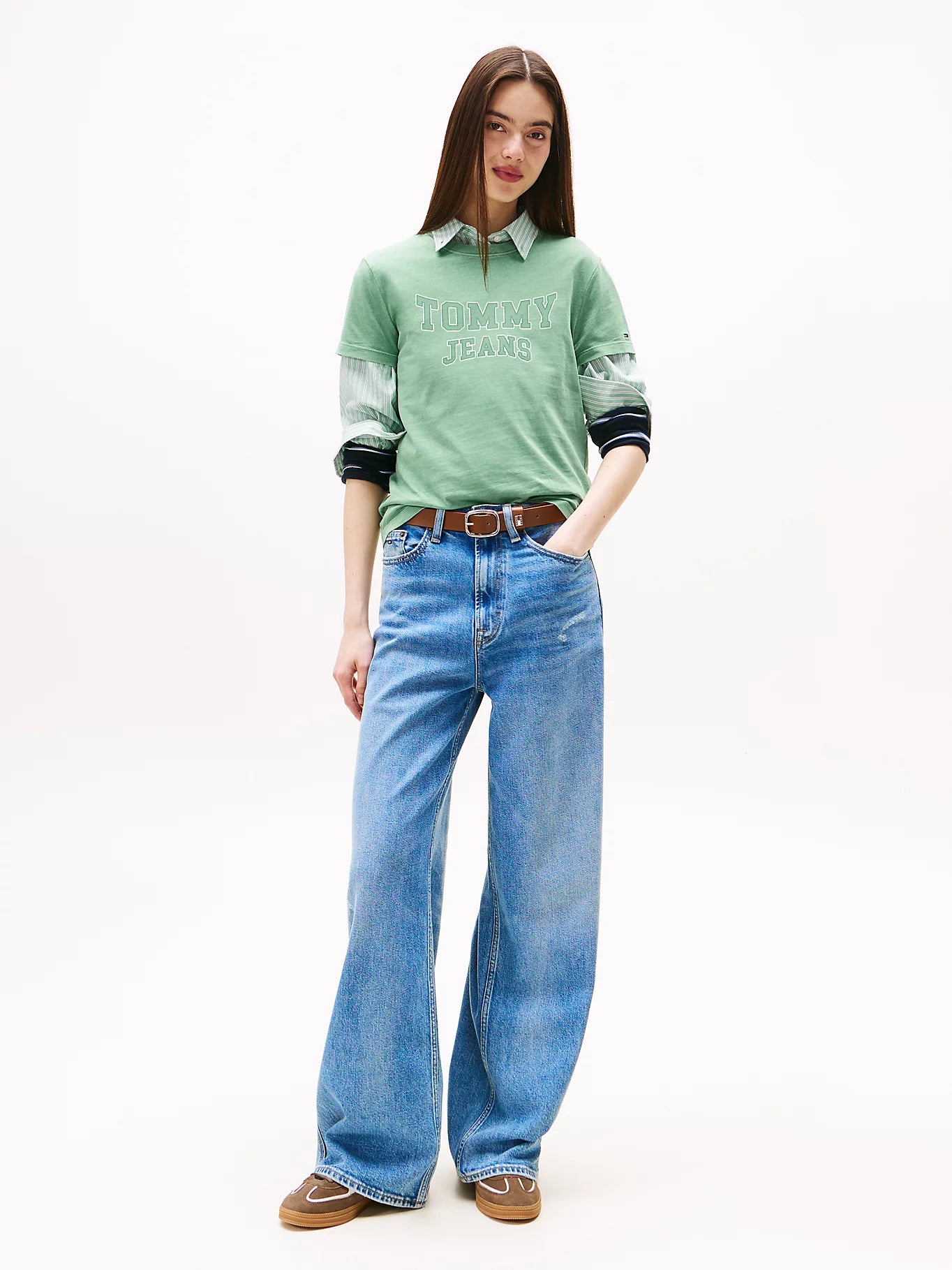 Varsity Crew Neck T-Shirt - Cloudy Jade