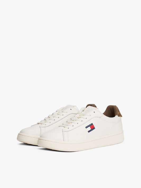 Archive Court Leather Trainers - Ivory/Homestead