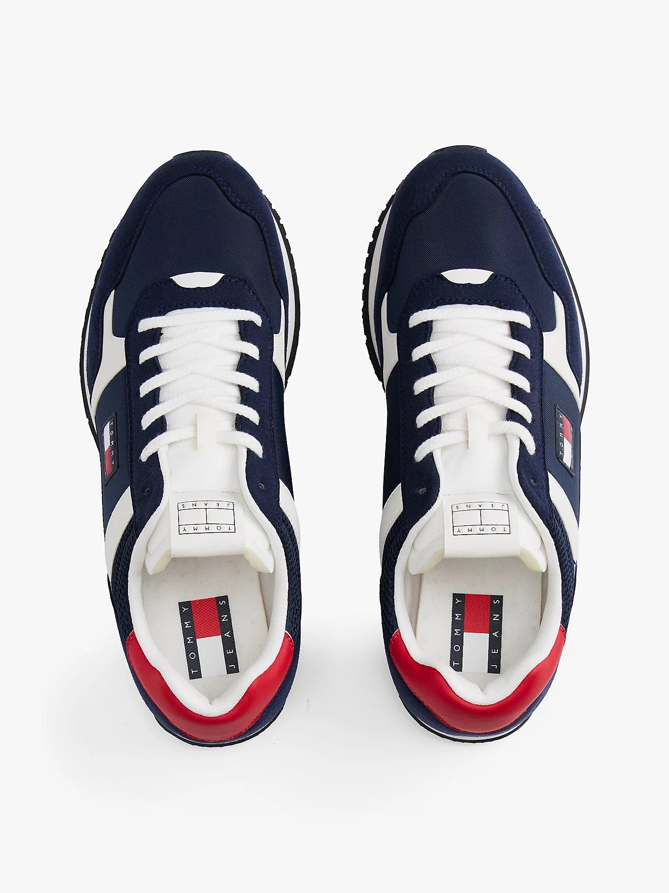 Mixed Texture Trainers - Dark Blue