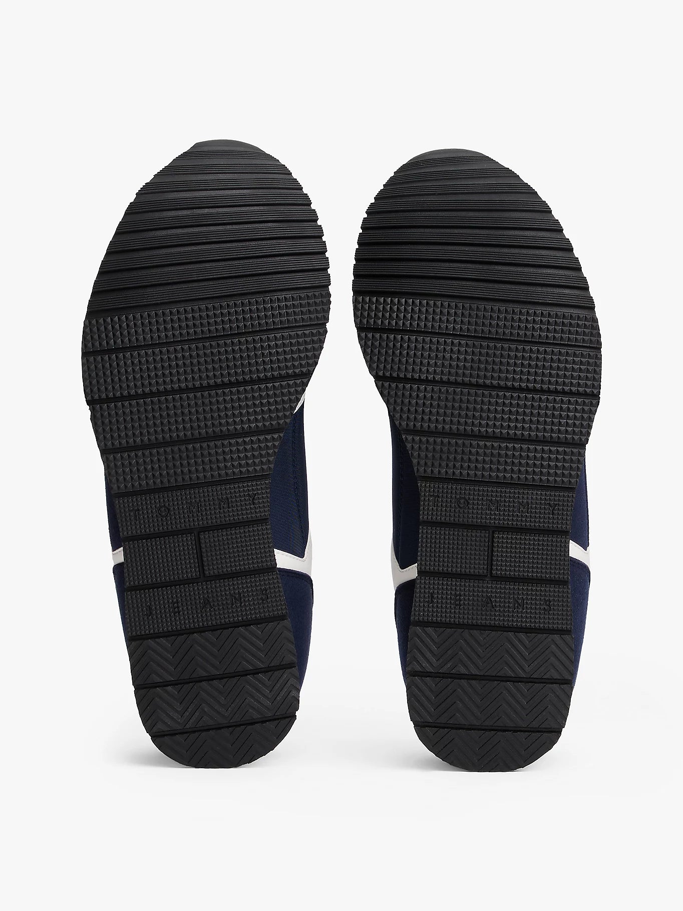 Mixed Texture Trainers - Dark Blue