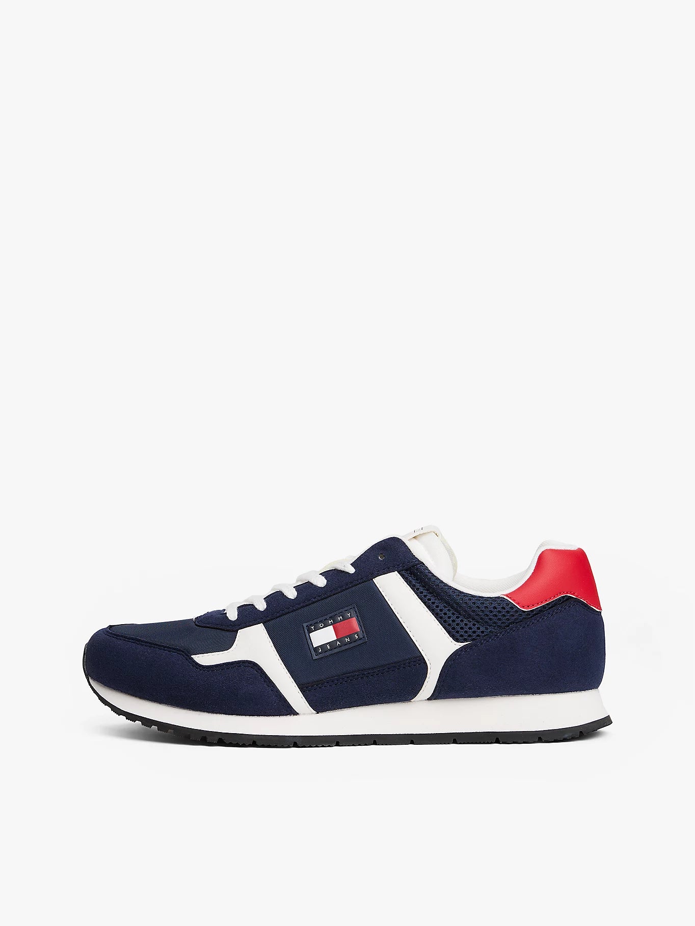 Mixed Texture Trainers - Dark Blue