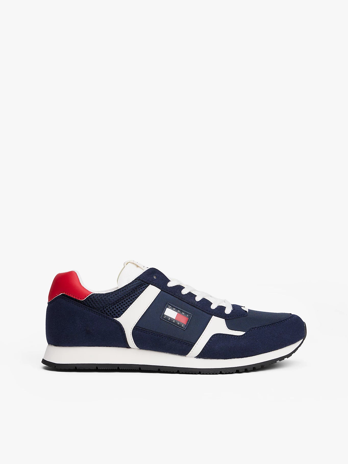 Mixed Texture Trainers - Dark Blue