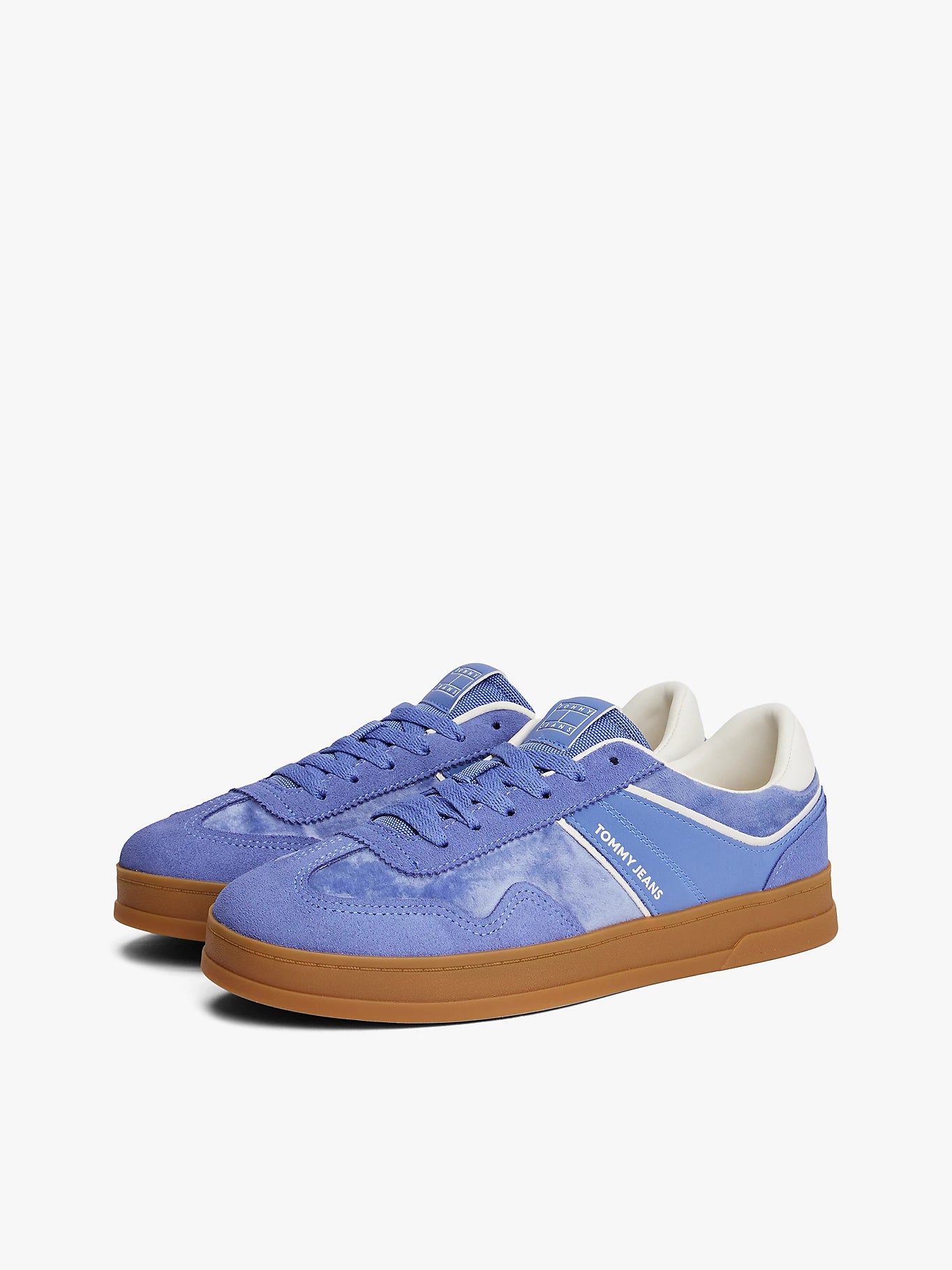 The Greenwich Suede Mixed Texture Trainers - Soft Sapphire