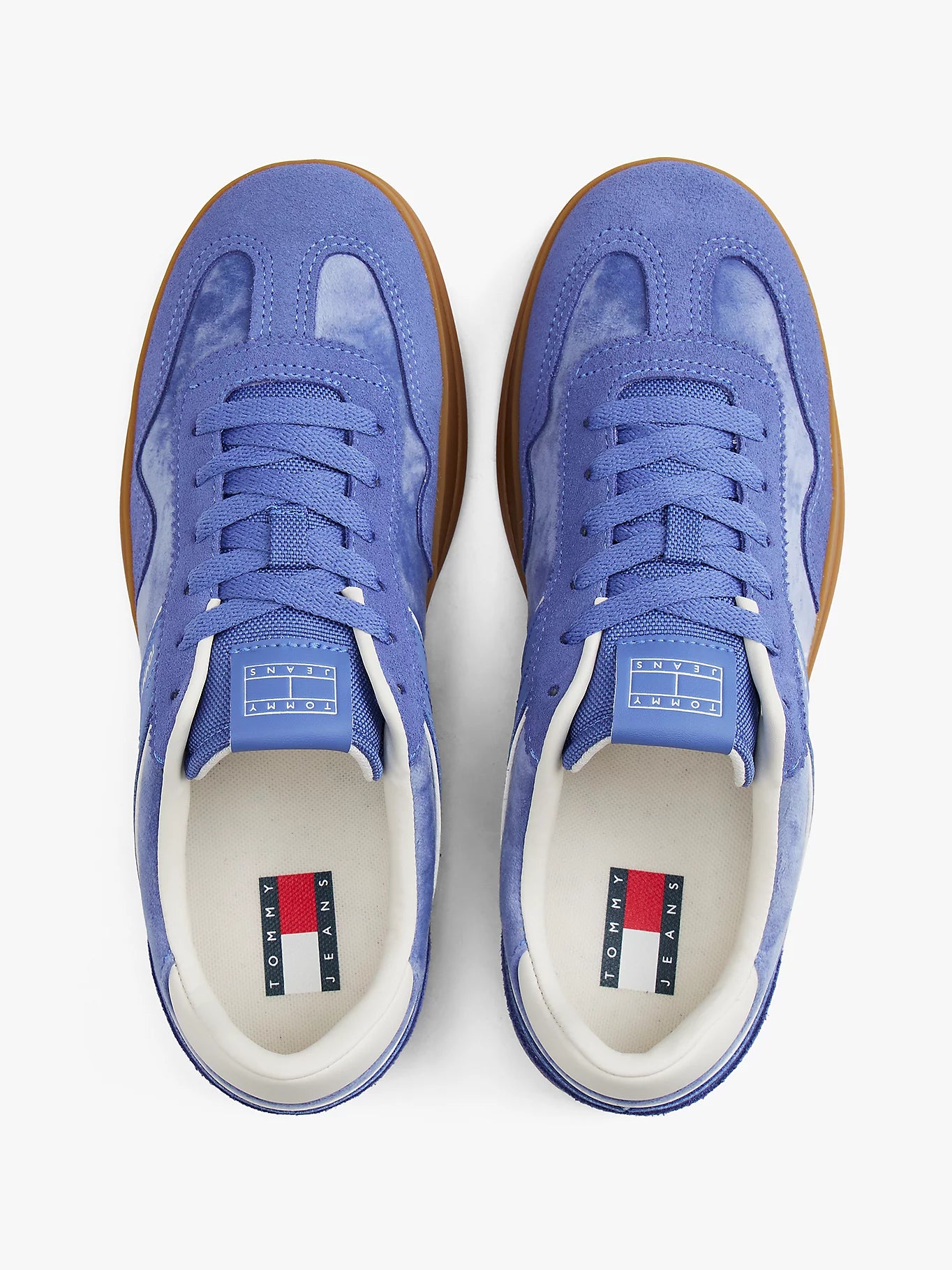 The Greenwich Suede Mixed Texture Trainers - Soft Sapphire