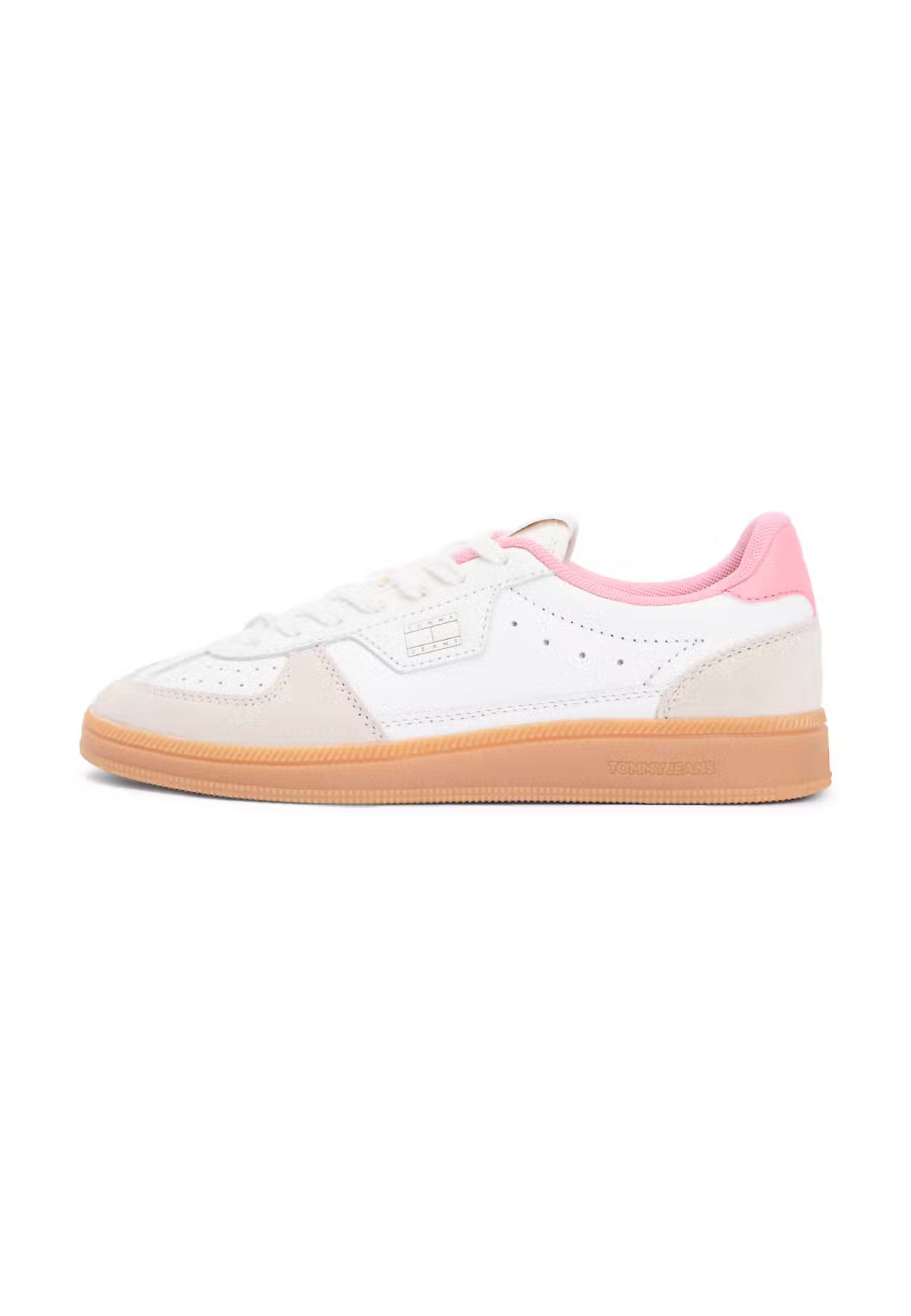 Greenwich Tonal Edge Leather Sneaker- Ivory/Enchanted Pink