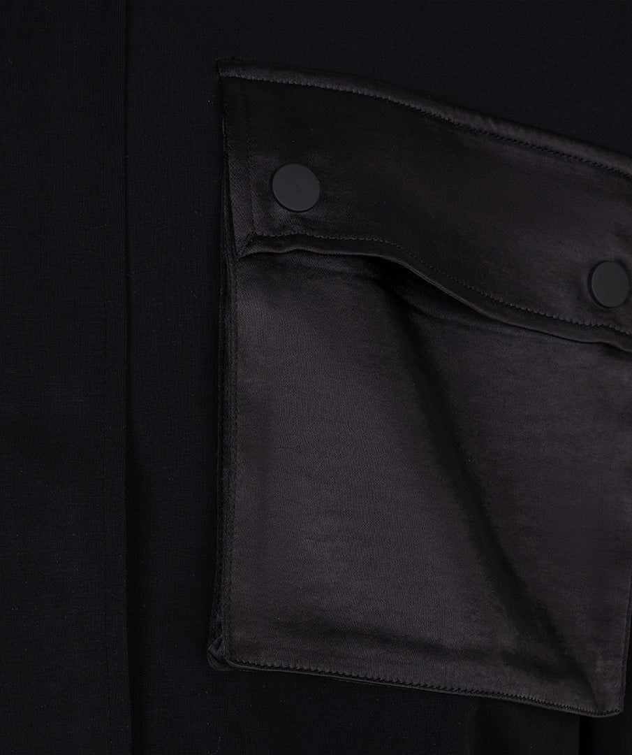 EsQualo Modal Bomber Cardigan - Black