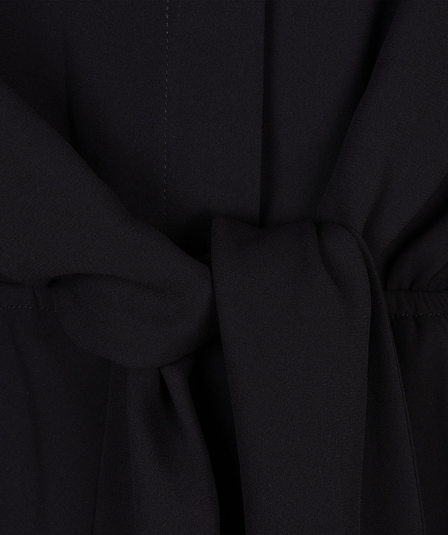 EsQualo Long Sleeve Knot Dress - Black