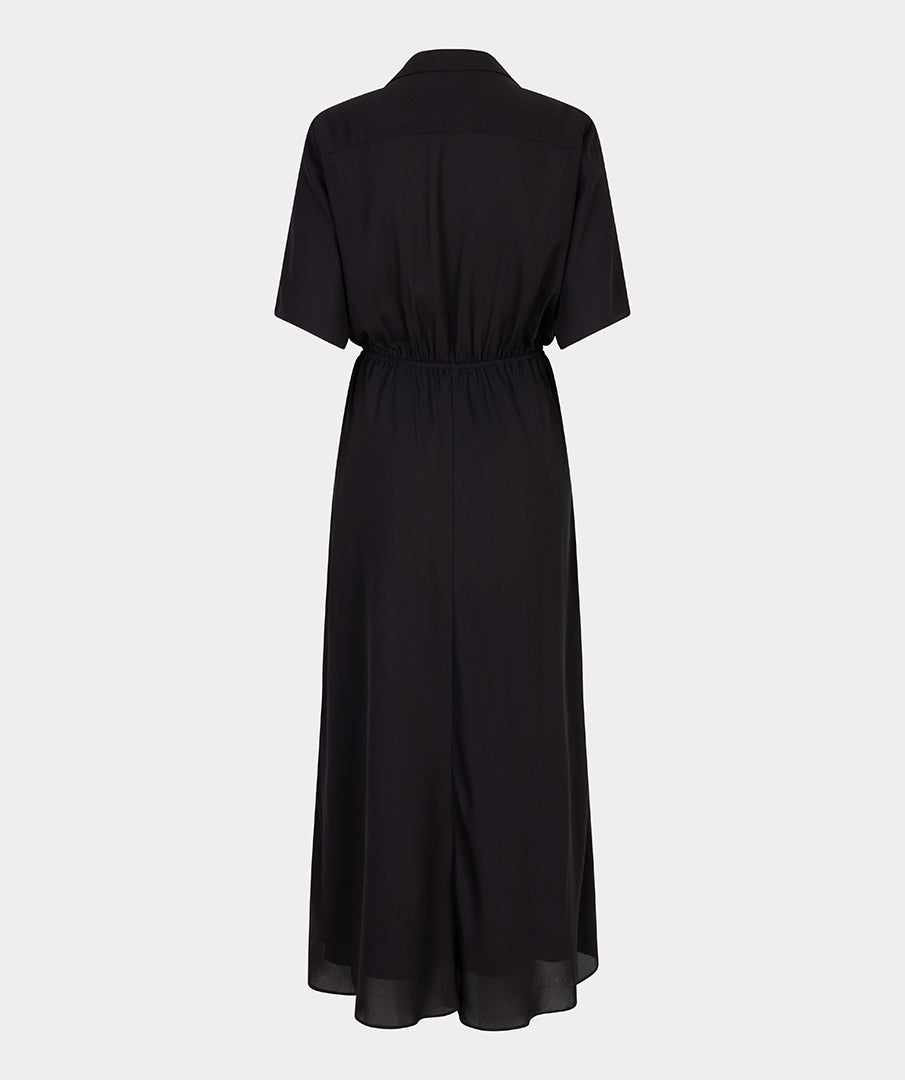 EsQualo Long Sleeve Knot Dress - Black