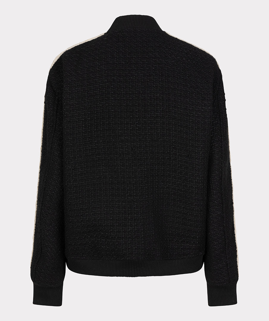 EsQualo Tweed Bomber Jacket - Black