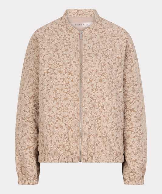 EsQualo 3D Flower Bomber Jacket - Sand