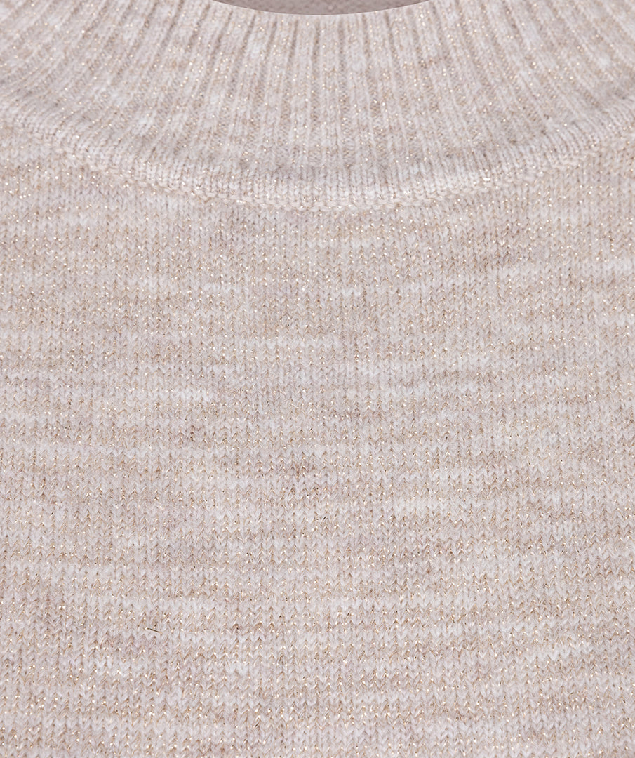 EsQualo Lurex Dress - Light Taupe Melange