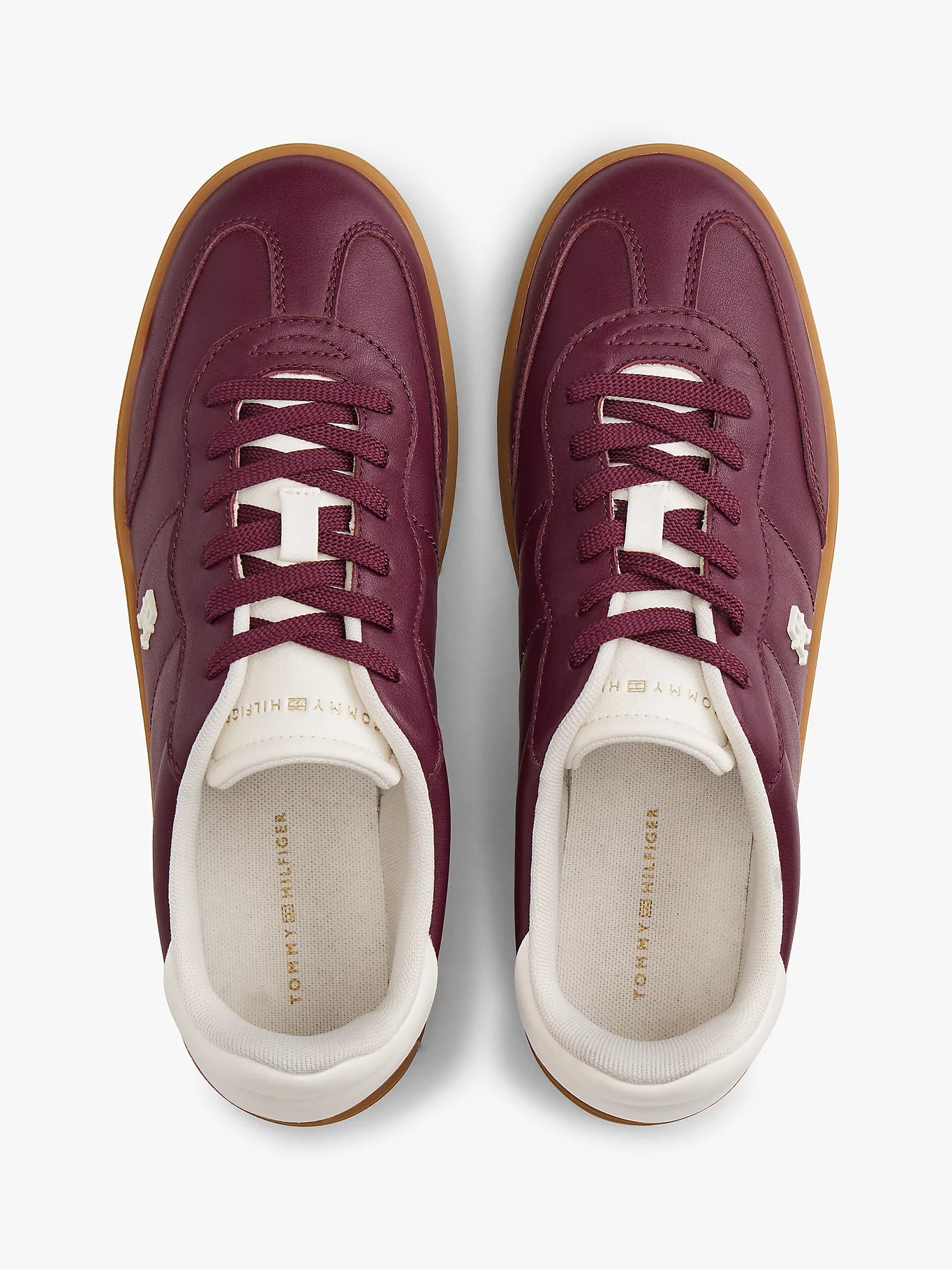 Heritage Shiny Leather Trainers - Rosewood Brown