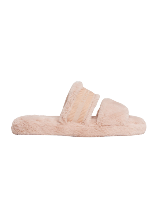 Cosy Fur Hilfiger Tape Slipper - Misty Blush