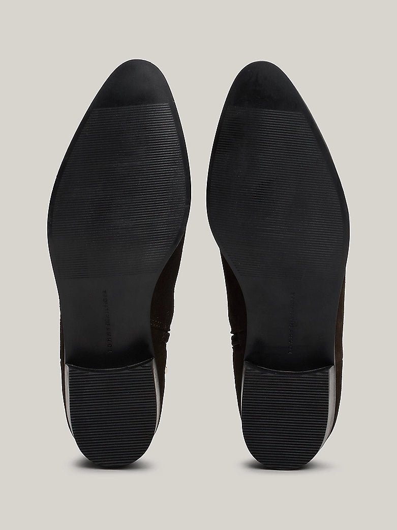 Tommy Hilfiger - Monogram Suede Ankle Cowboy Boots - Dark Coffee