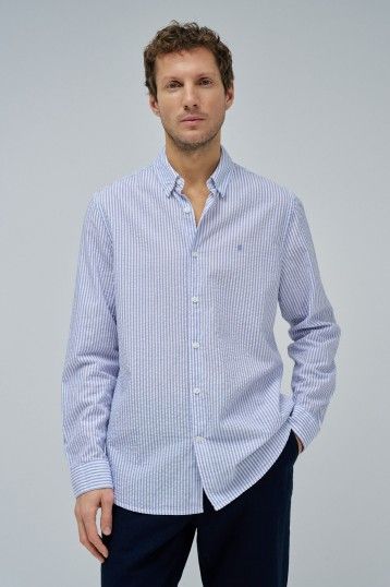 Salsa Blue Striped LS Shirt