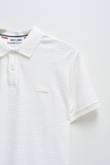 Salsa Textured Polo - Pearl